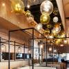 Large scale blown glass chandelier , 35' x 7' x 5' hospitality installation for Din Tai Fung