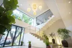 A cafe, blending a variety of styles and still keeping it simple, enchanted by the beauty of light!